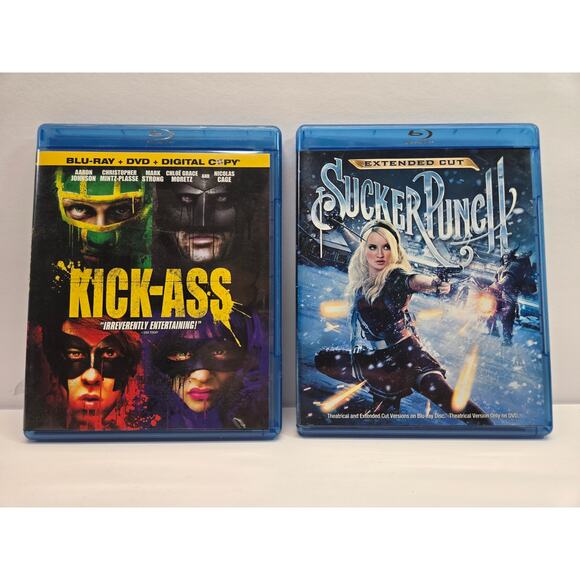 2 Movie Superhero Comedy Blu-Ray Bundle | Kick-Ass & Sucker Punch Lot - Picture 1 of 3